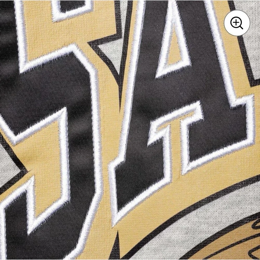 Mitchell & Ness Heather Gray New Orleans Saints Big & Tall Sweatshirt 4X NWT - Picture 3 of 11